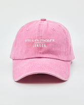 Front view of London Pink Washed Cap