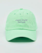 Need More Coffee Light Green Washed Cap