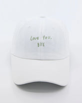 front view of Love You Bye White Washed Cap Hat