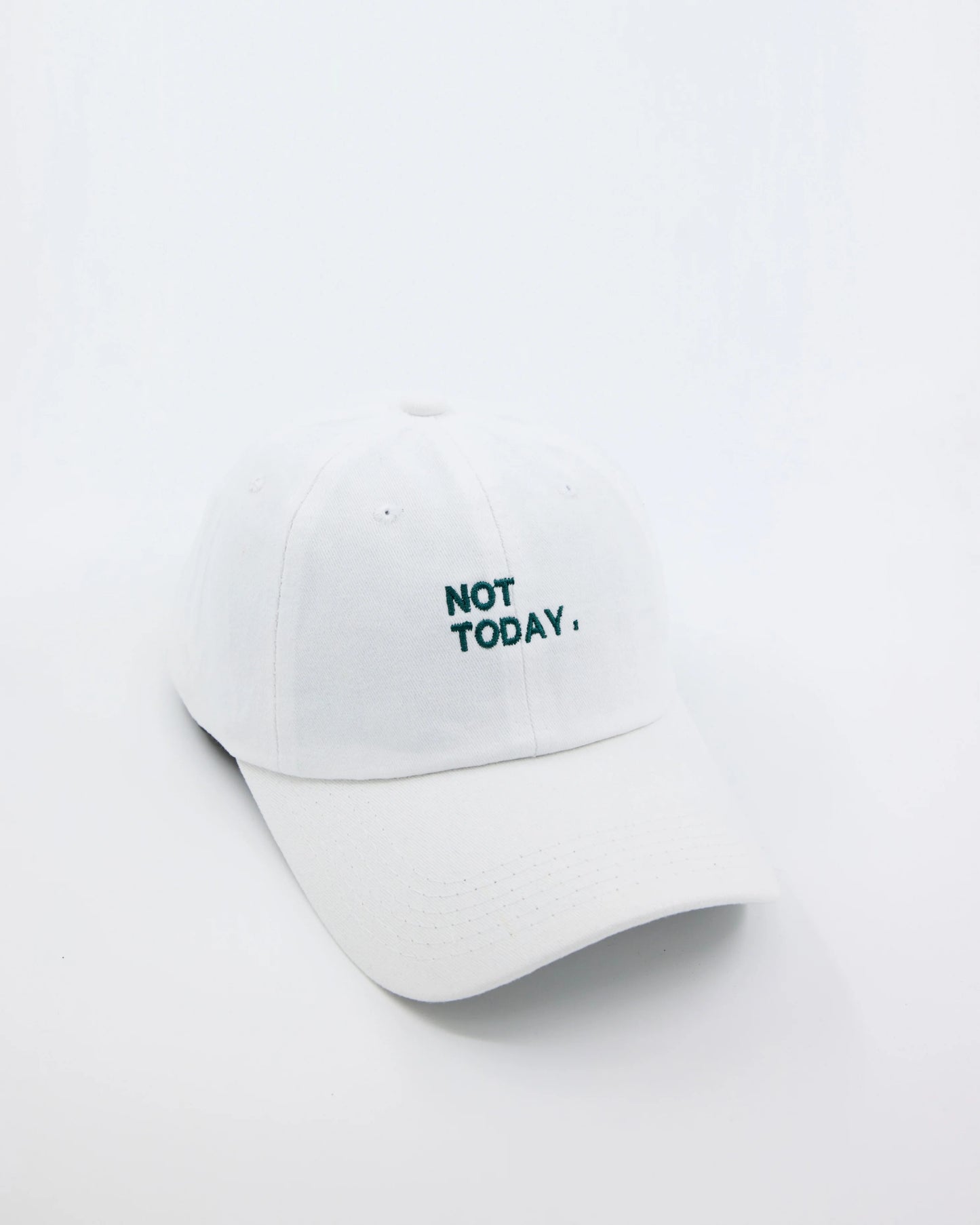 Not Today slogan white washed cap