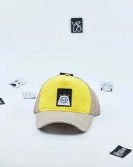 Front view of Yellow and Beige Customisable Trucker Cap