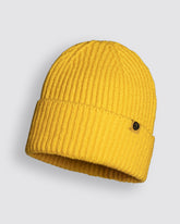 Front view of Yellow Lux Beanie