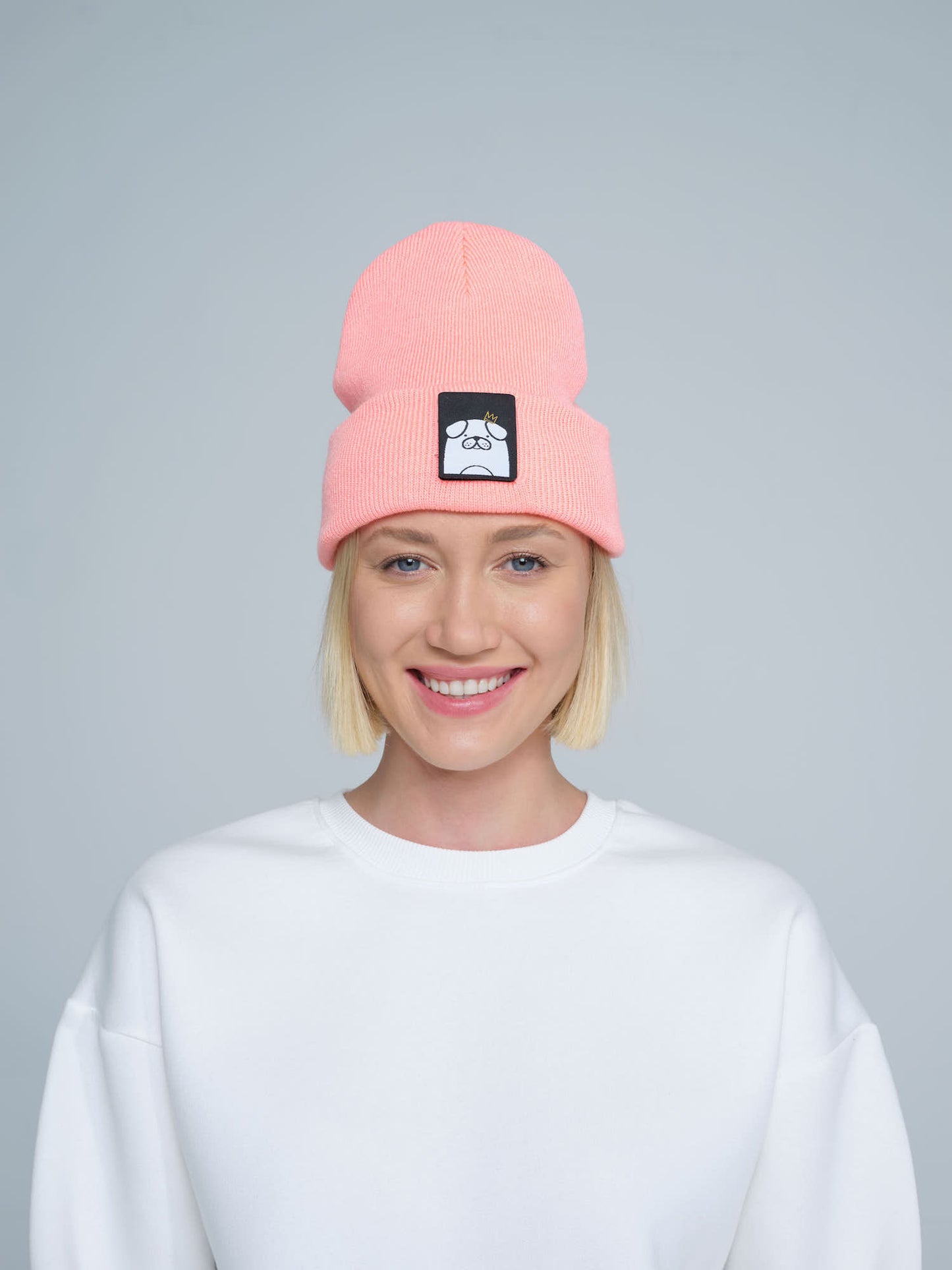 Peachy Pink Patch Ready Beanie