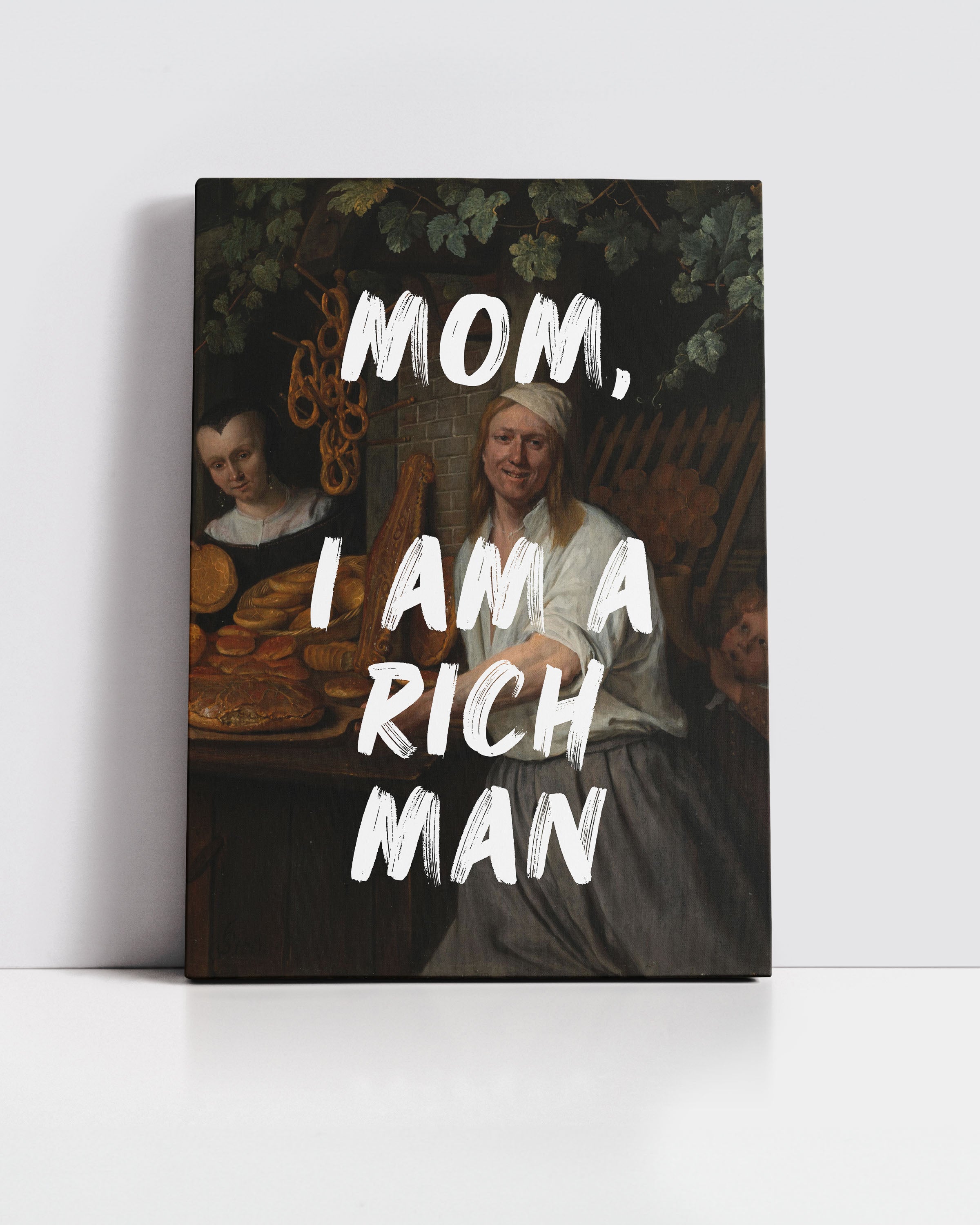 Mom, I Am a Rich Man – Handwritten Canvas