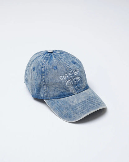 Cute But Psycho Denim Washed Cap
