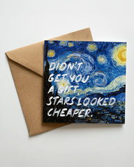 Didn't Get You A Gift, Stars Looked Cheaper.  - Handwritten Postcard