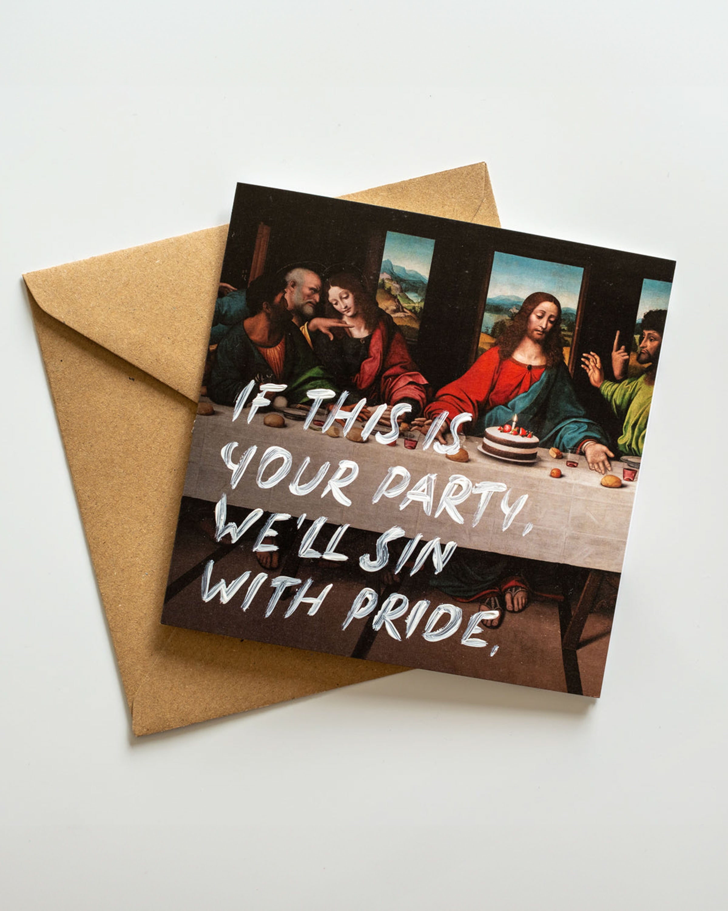 If This Is Your Party, We'll Sın With Pride - Handwritten Postcard