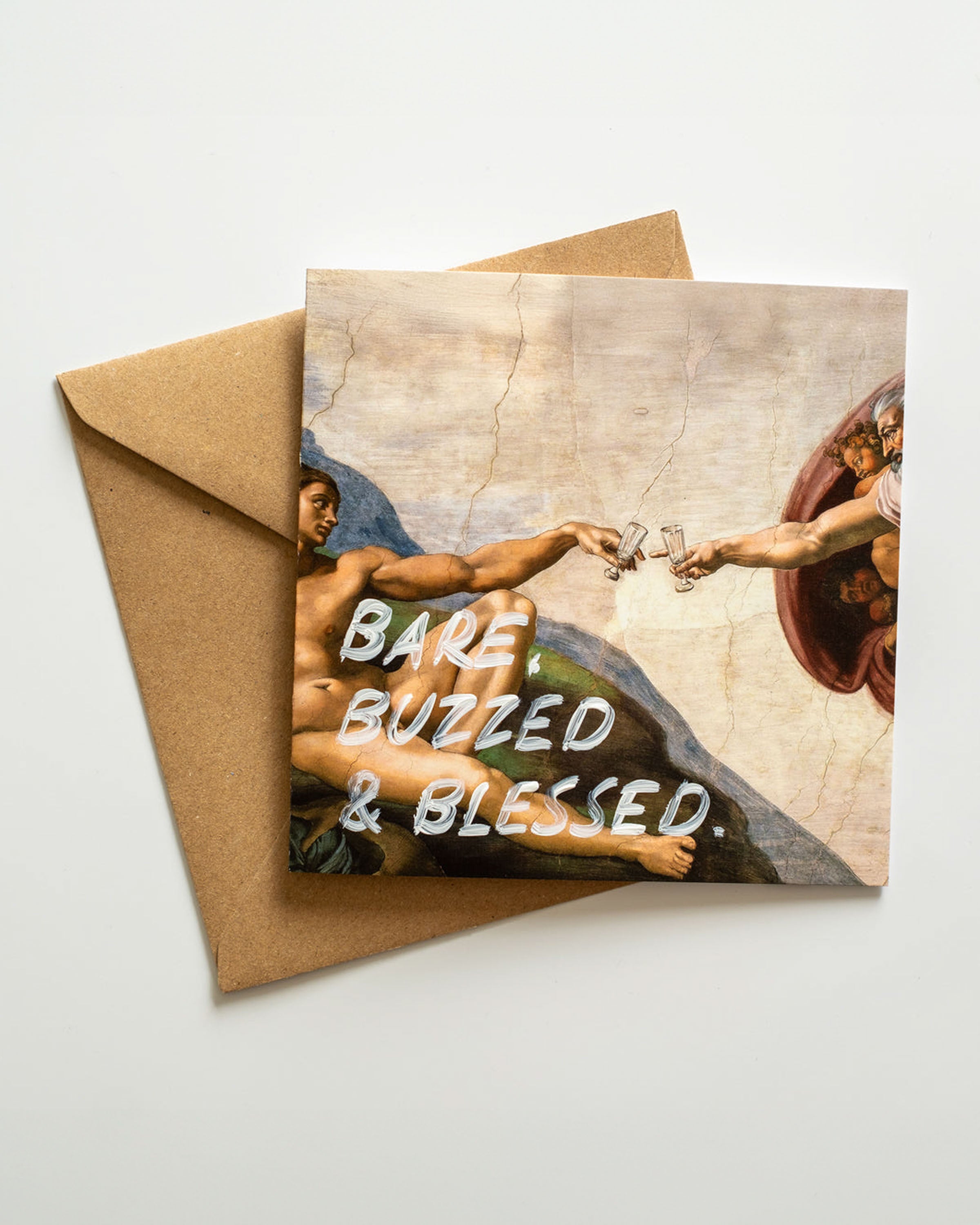 Bare Buzzed & Blessed - Handwritten Postcard