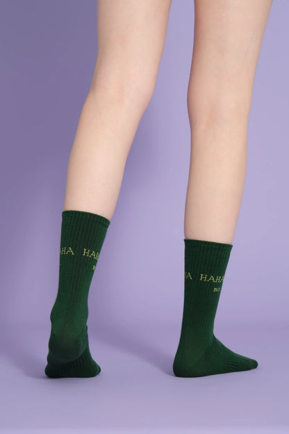 back view of green hahaha no socks