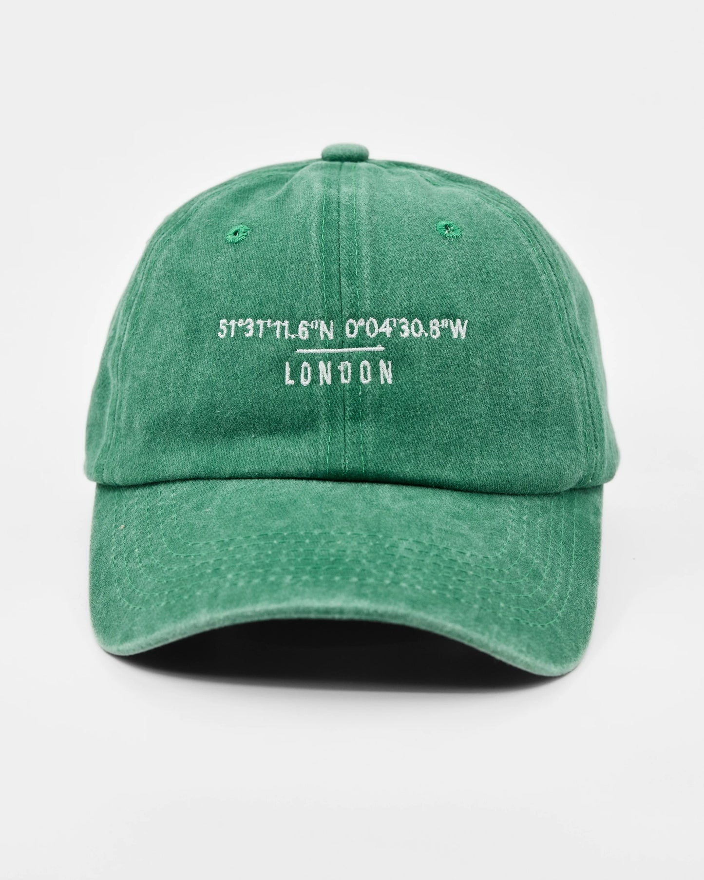 Front view of London Green Washed Cap