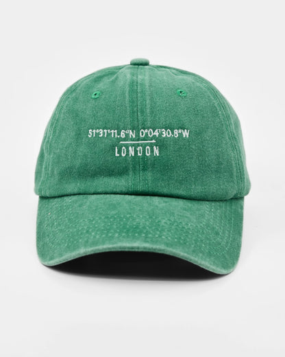 Front view of London Green Washed Cap
