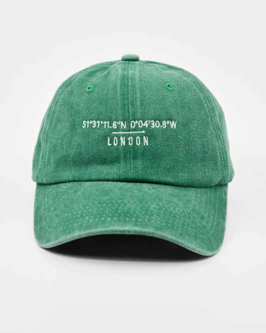Front view of London Green Washed Cap
