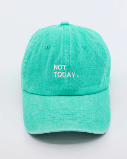 Not Today Aqua Blue Washed Cap