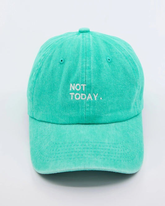 Not Today Aqua Blue Washed Cap