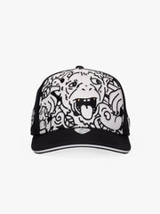Baseball Cap - Curved Visor - Art Collection - Doodle Monkey - Black - White