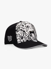Baseball Cap - Curved Visor - Art Collection - Doodle Monkey - Black - White