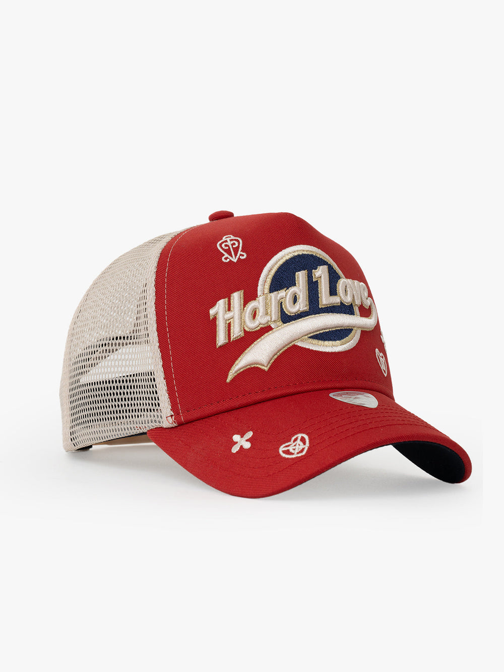 Hard Love Red Trucker Cap detail view 4
