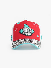 Jawz Red Trucker Cap detail view 2