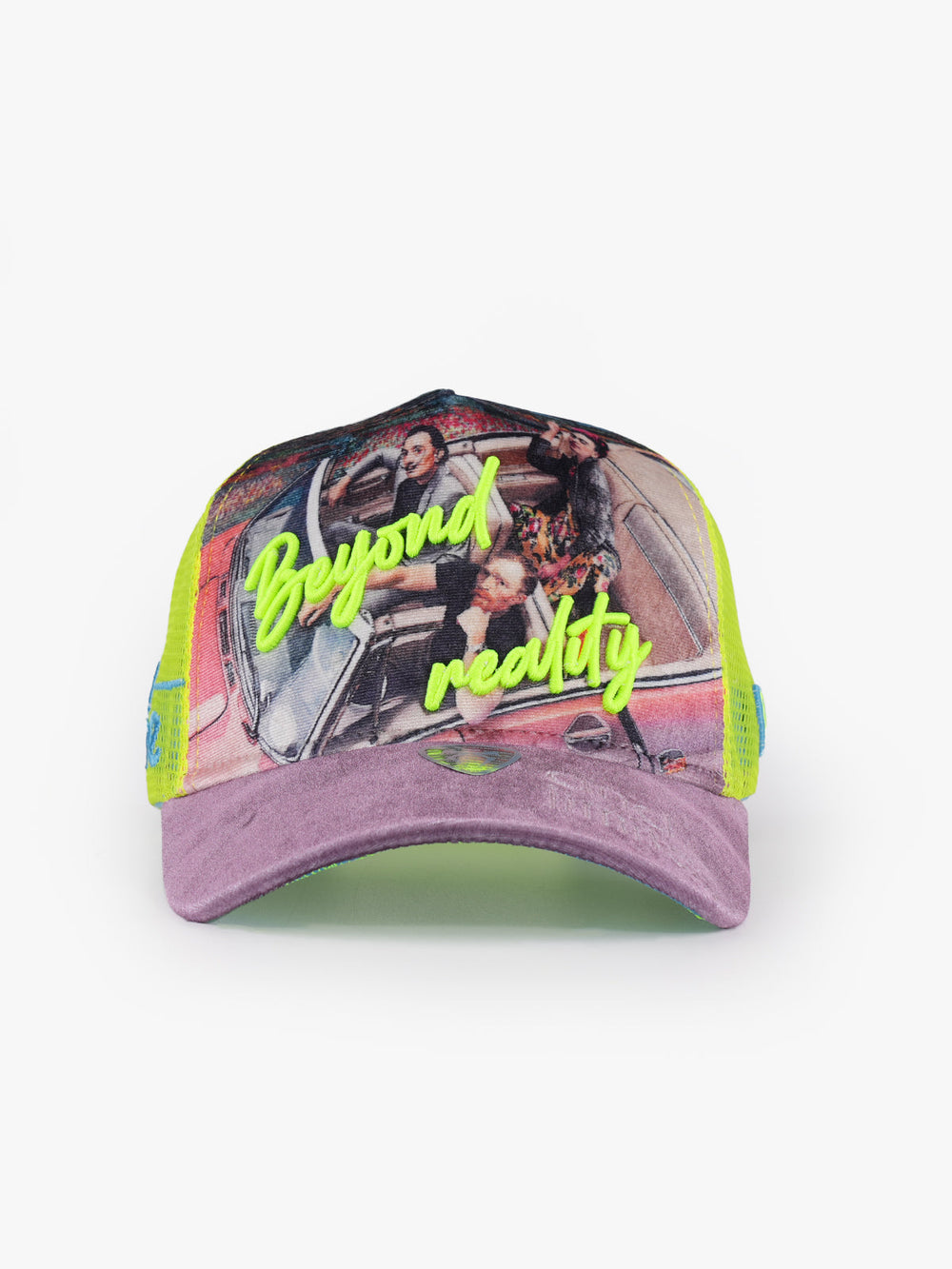 Frida Pink & Neon Green Trucker Cap detail view 2