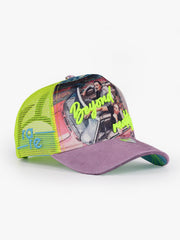 Frida Pink & Neon Green Trucker Cap detail view 3