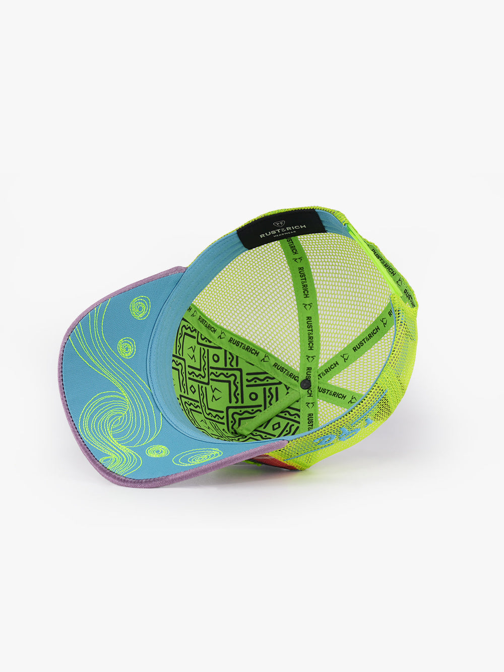 Frida Pink & Neon Green Trucker Cap detail view 5