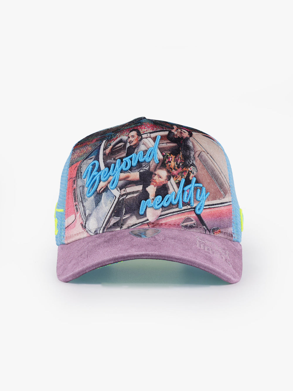 Frida Pink & Blue Trucker Cap detail view 2