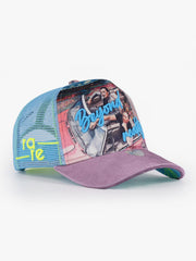 Frida Pink & Blue Trucker Cap detail view 3