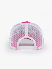 What pink trucker cap breathable white mesh back
