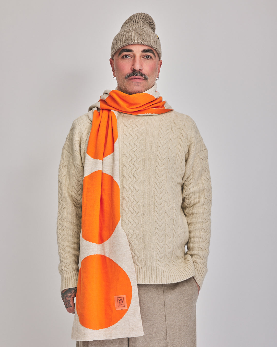 Orange & Cream Dots VeloYou scarf product image 3