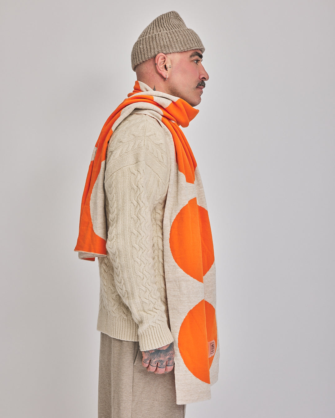 Orange & Cream Dots VeloYou scarf product image 4