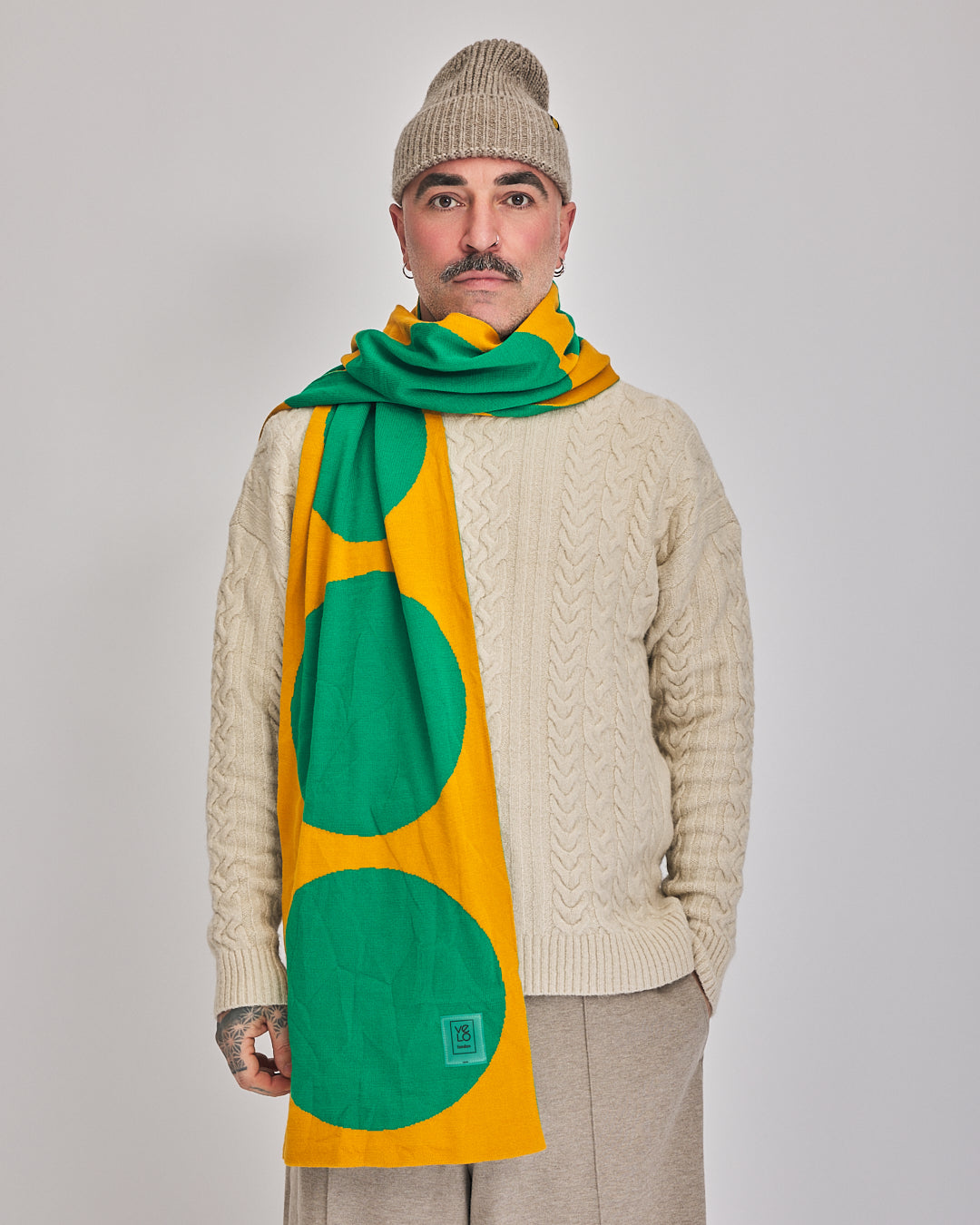 Green & Amber Dots VeloYou scarf product image 3