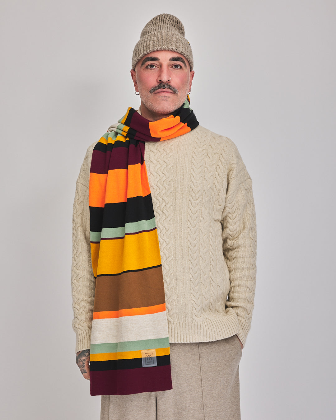 Stripe Grid VeloYou scarf product image 2