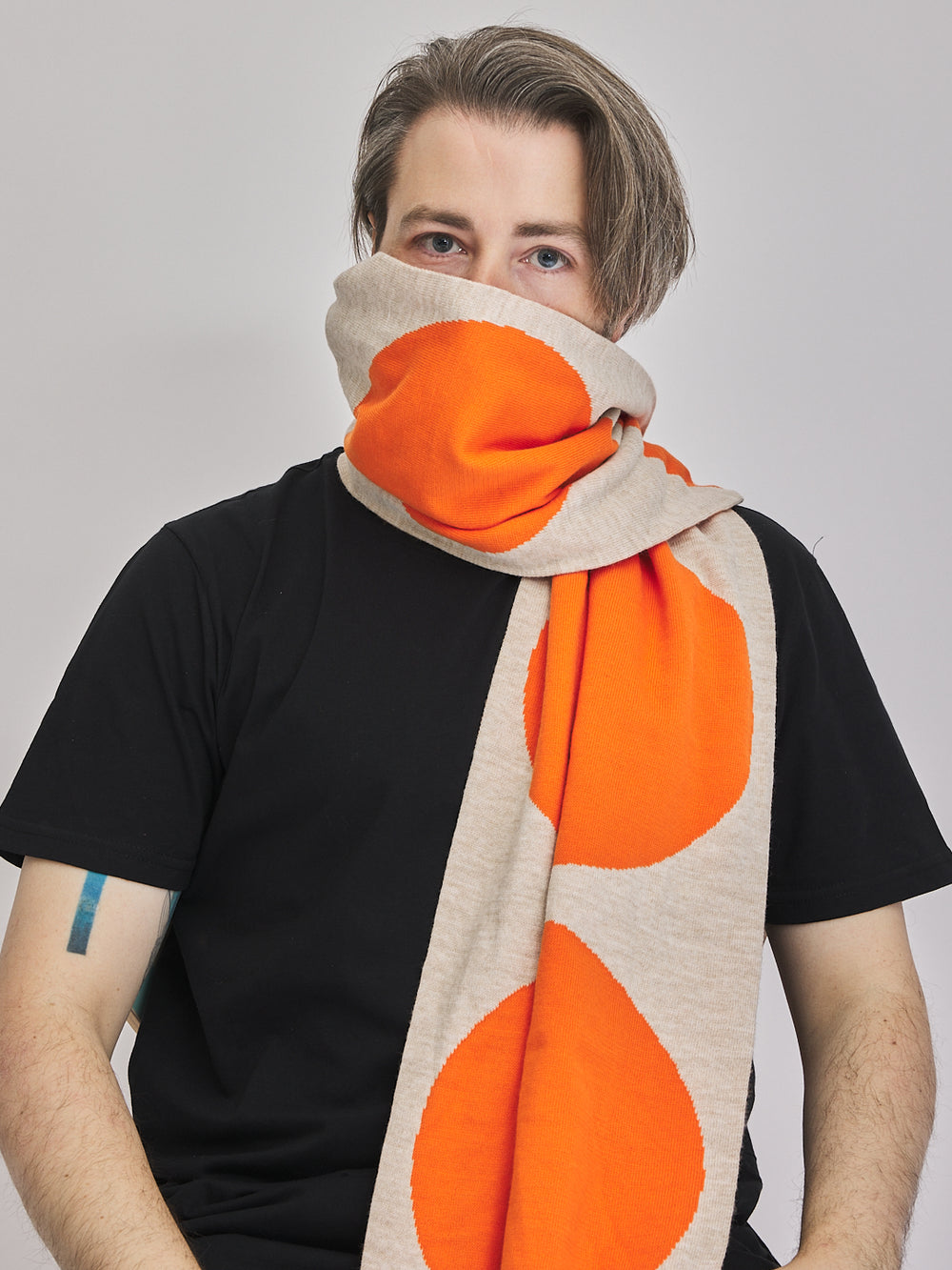Orange & Cream Dots VeloYou scarf product image 5
