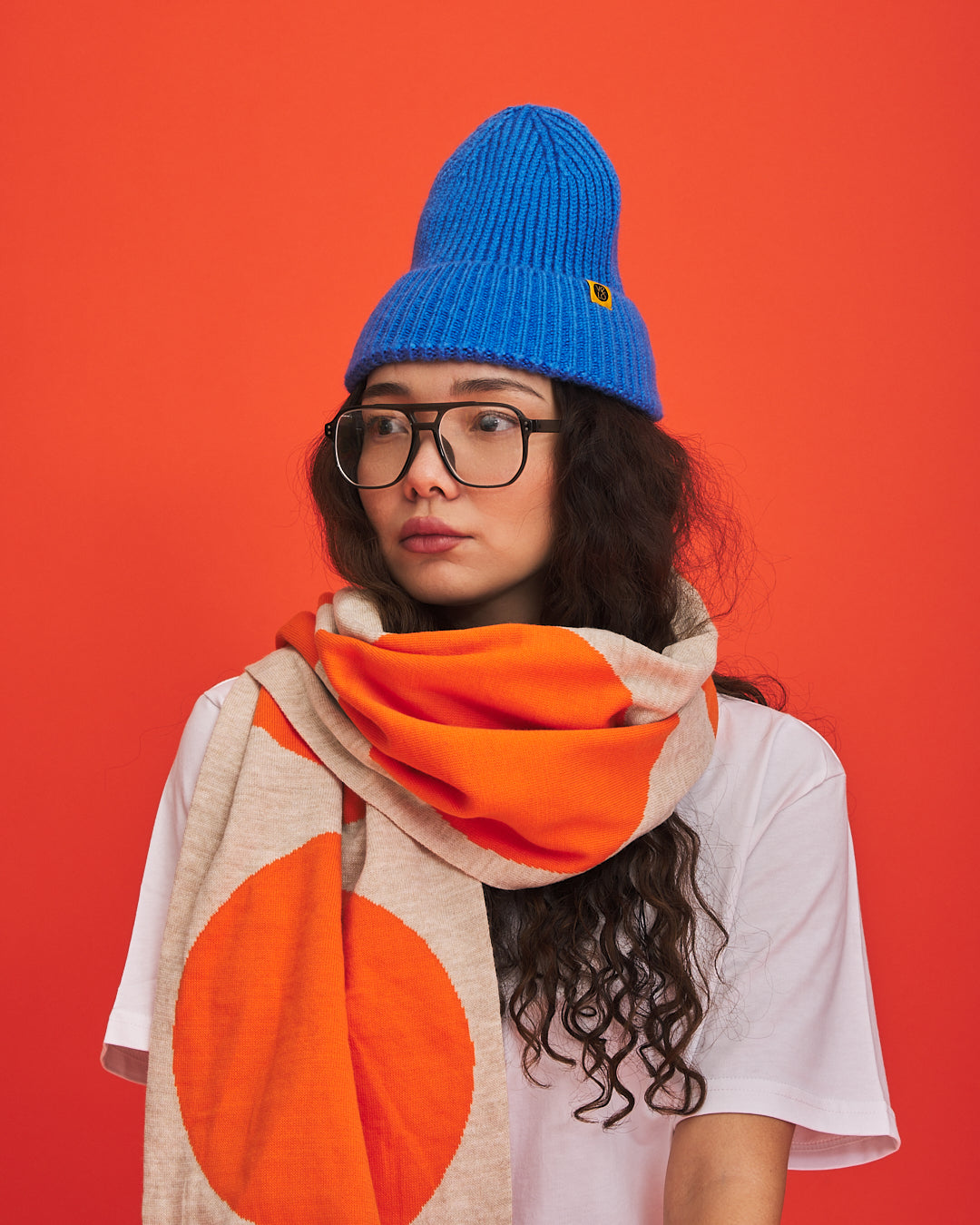 Orange & Cream Dots VeloYou scarf product image 6