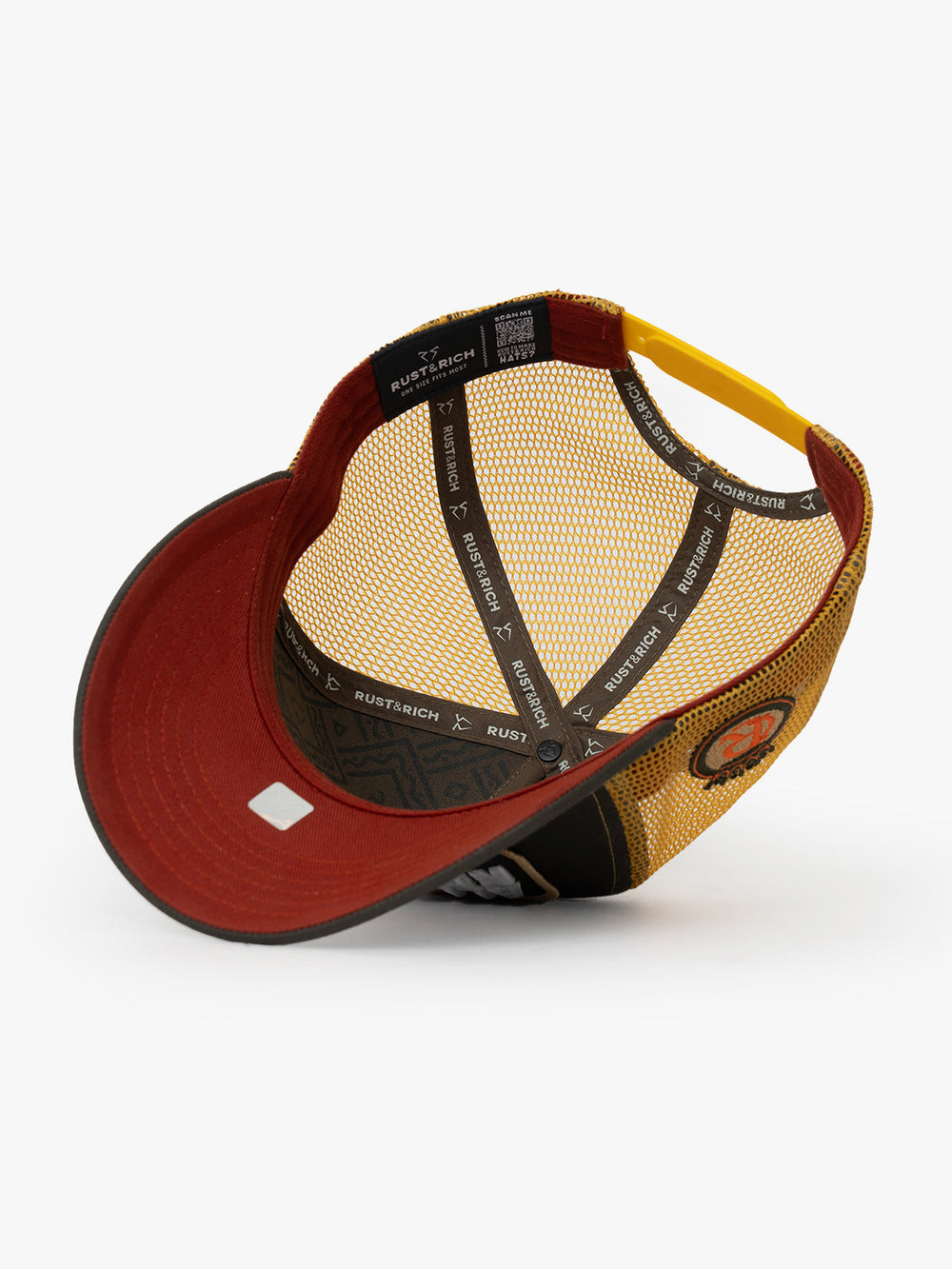 All Rights Reserved Khaki Trucker Haton a white background