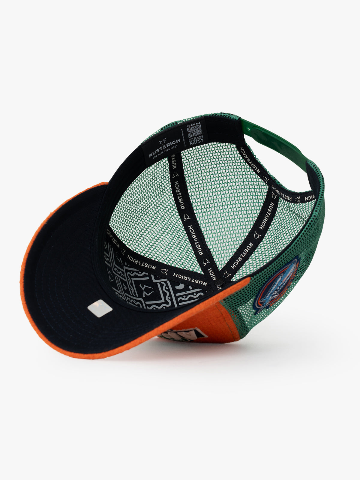 Apollo Orange Trucker Hat on a white background