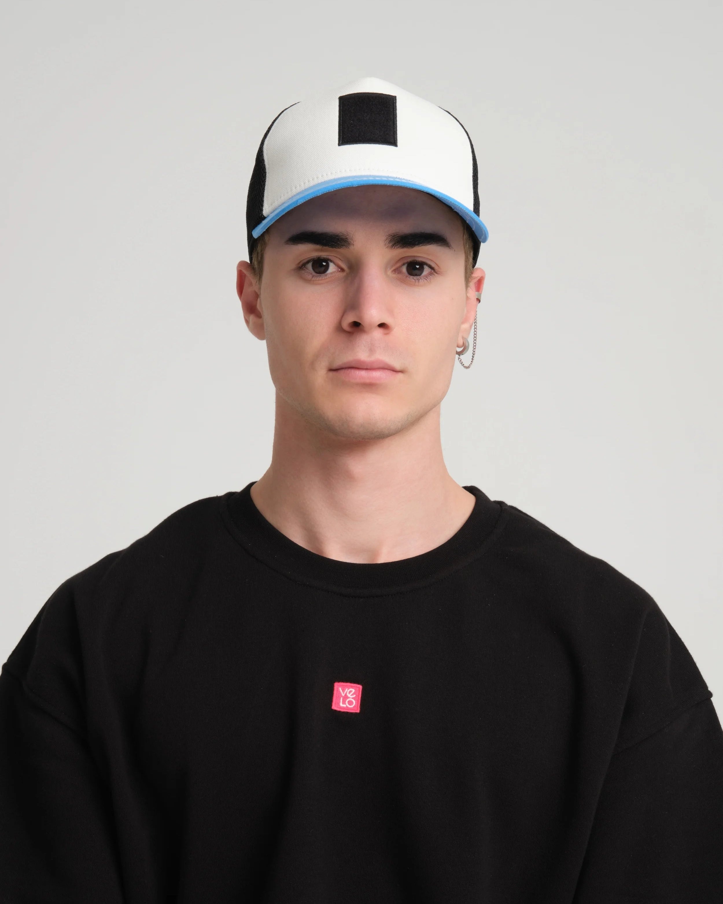 Aqua Blue Trucker Cap With Free Patch