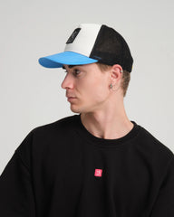 Aqua Blue Trucker Cap With Free Patch