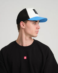 Aqua Blue Trucker Cap With Free Patch