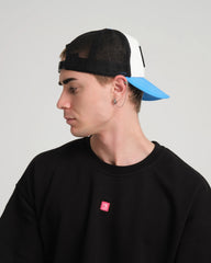 Aqua Blue Trucker Cap With Free Patch