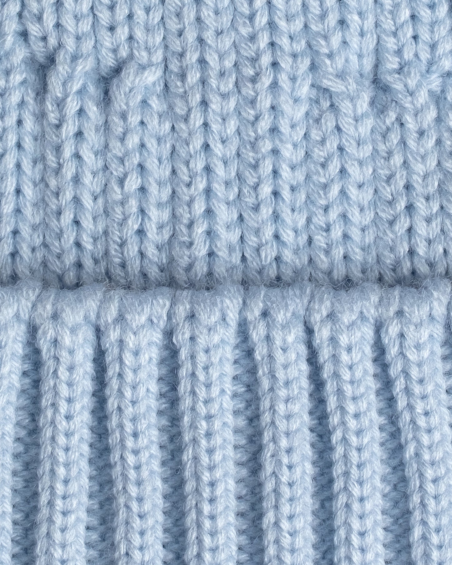 close look of baby blue fisherman beanie 