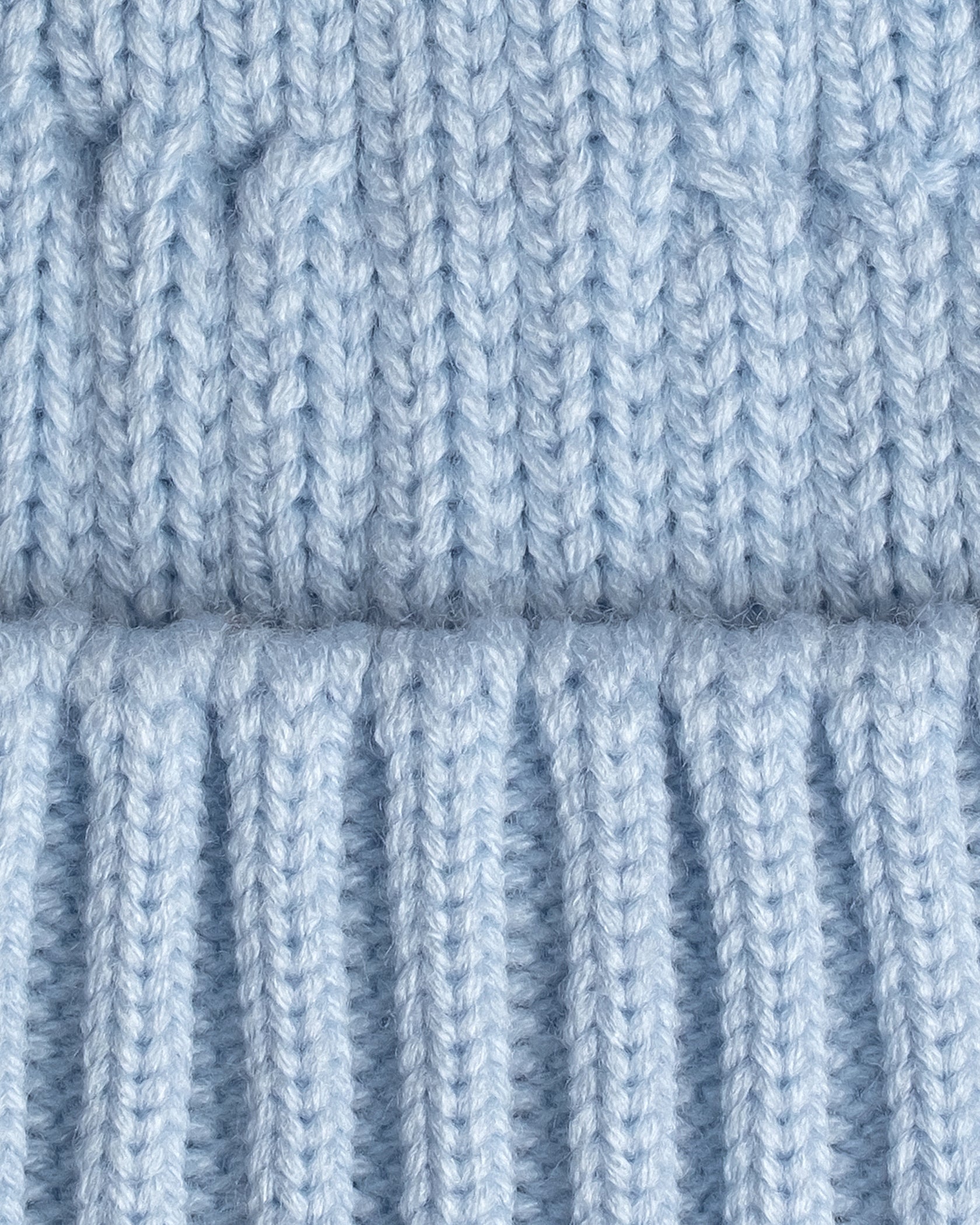 close look of baby blue fisherman beanie 