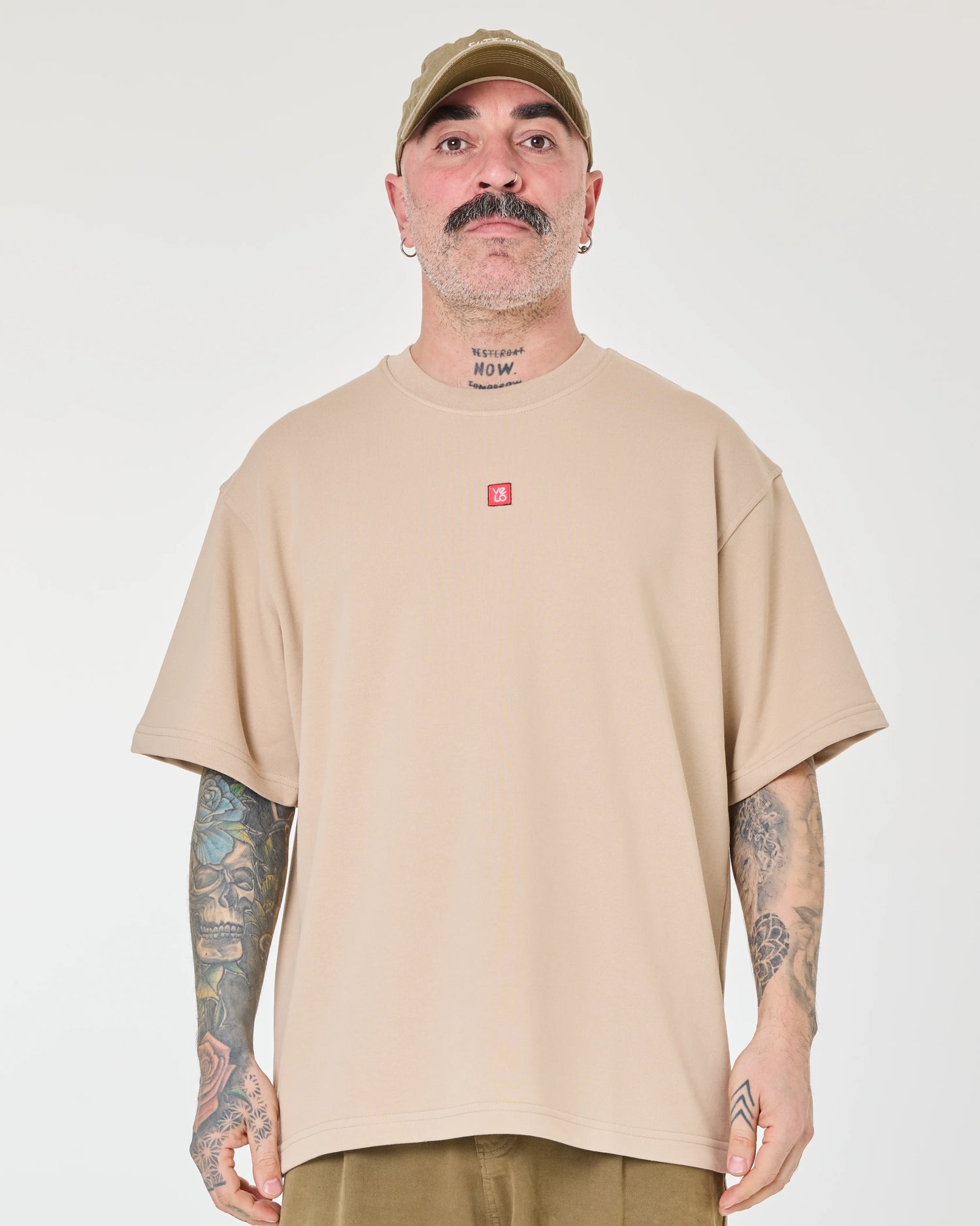 front view of Love Pixel Beige Tee
