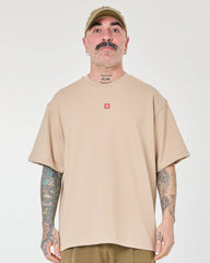 front view of Love Pixel Beige Tee