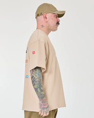 side view of Love Pixel Beige Tee
