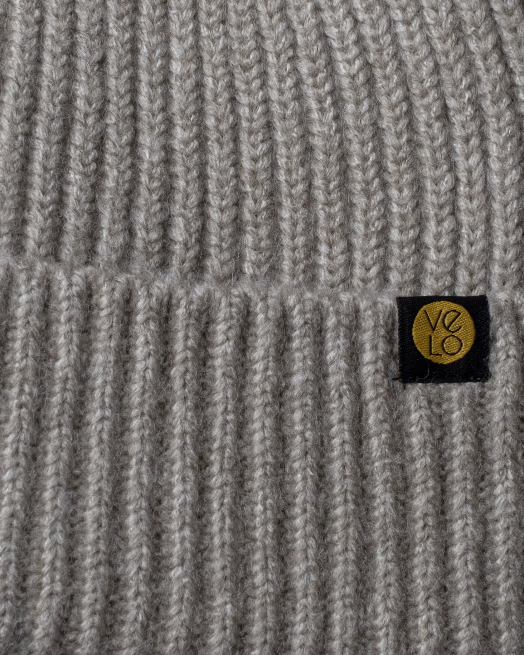 Close view of Beige Lux Beanie