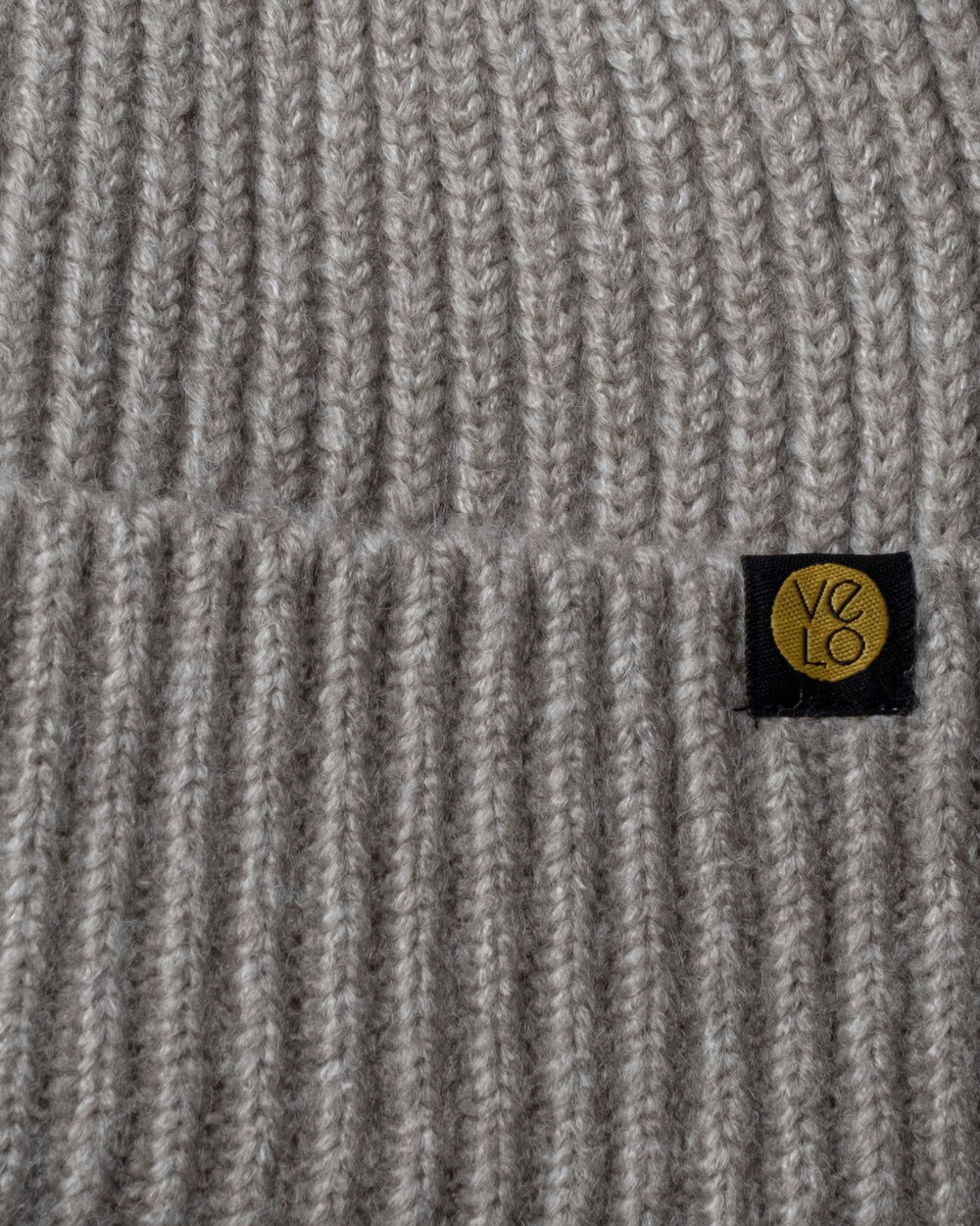Close view of Beige Lux Beanie