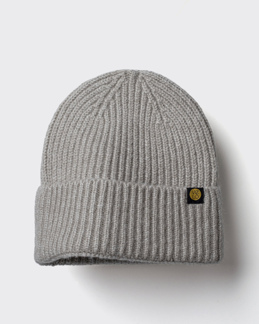 Beige Lux Beanie on a light gray background