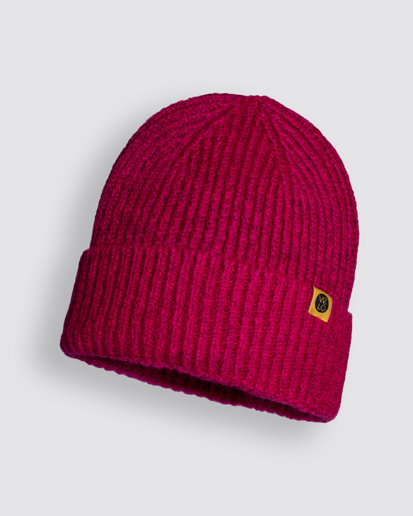 Front view of Berry Pink Lux Beanie