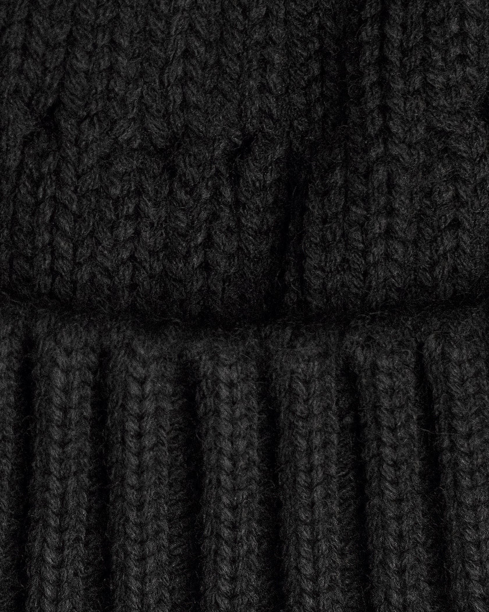 close look of black fisherman beanie 